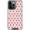 Pink and Black Polka Dots iPhone 15 Pro Clear Case